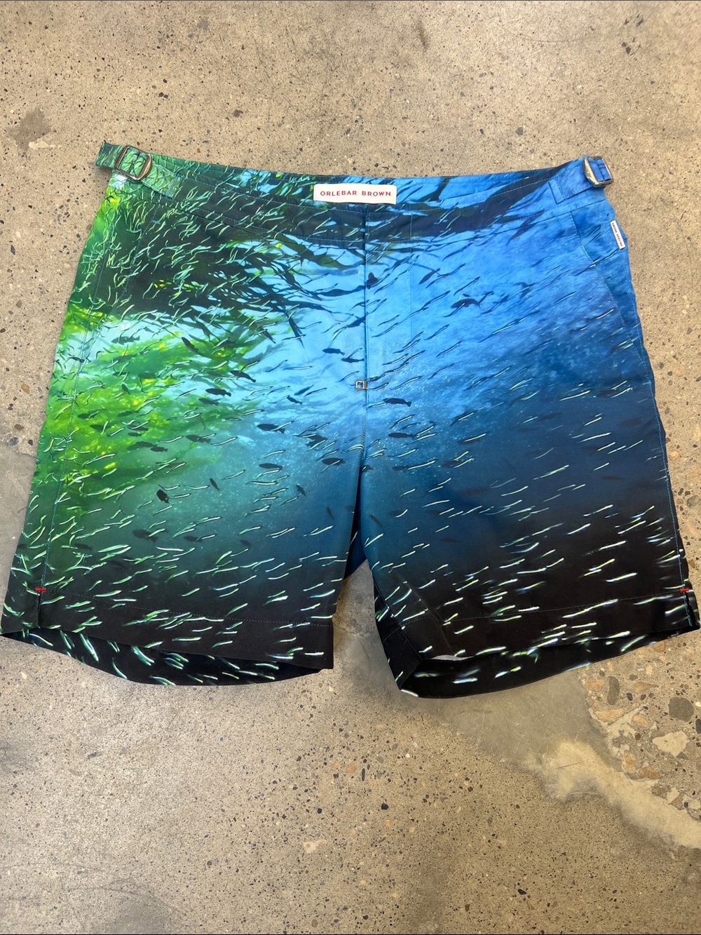 Orlebar Brown Blue & Green School of Fish Swim Shorts